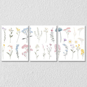 White Pink flower Set of 3