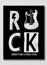 Rock Guitar Black Wall Art