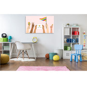 LGBTQ Flag Love Is Love Self Adhesive Sticker Poster