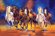 7 Running Horses Self Adhesive Sticker For Wardrobe