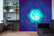 Om Art In Blue Self Adhesive Sticker For Wardrobe