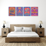 Psychedelic Wall Art, Set Of 4