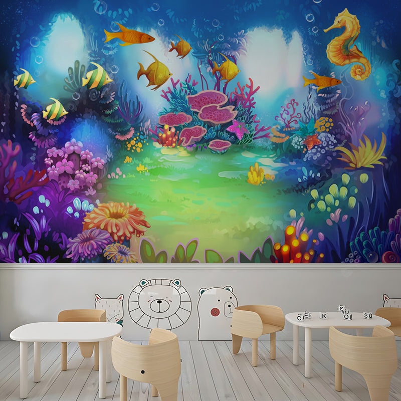 Aqua Nursery School Wallpaper