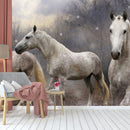 3D-Rendering Of Two White Horses