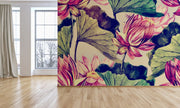 Tropical Lotus Pink Wallpaper