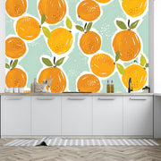 Oranges With Leafs Customize Wallpaper