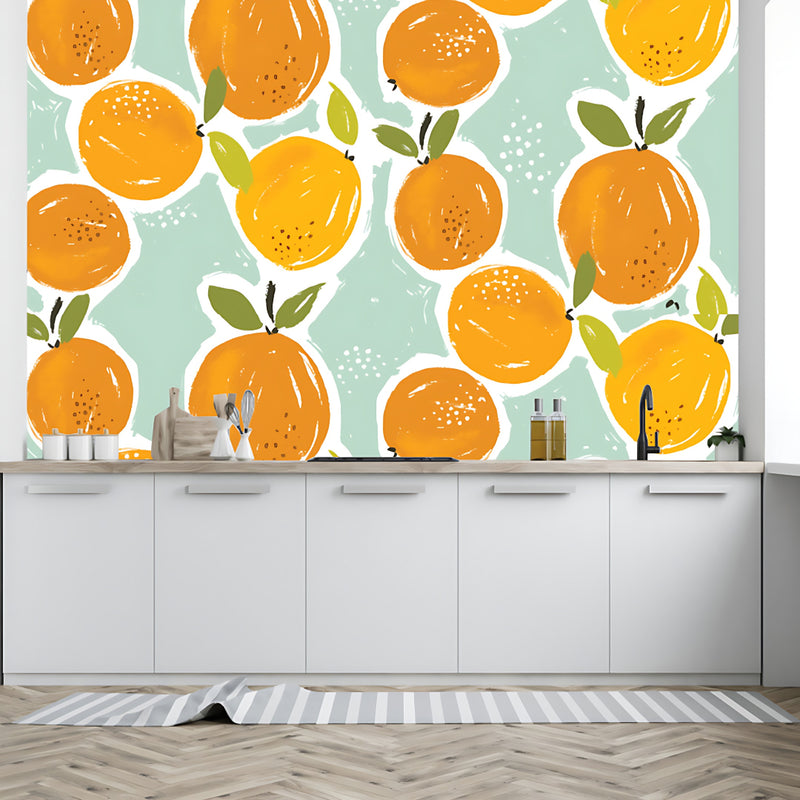 Oranges With Leafs Customize Wallpaper