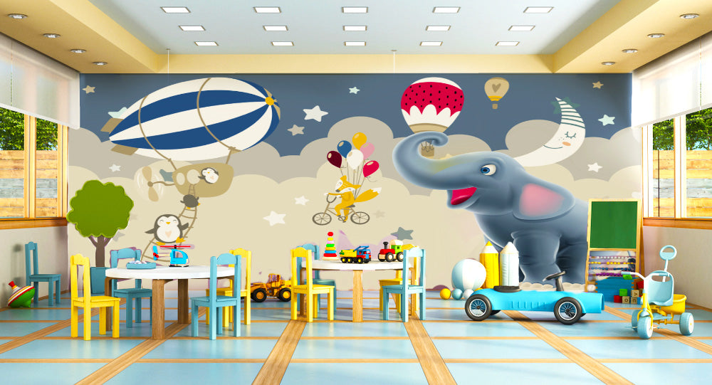 Elephant Hot Air Balloon Wallpaper