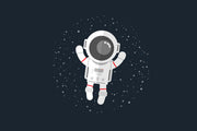 Littel Astronout In Sky Self Adhesive Sticker For Wardrobe