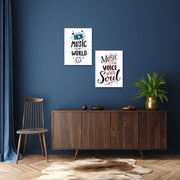 Funky Music Quote wall Art, Set Of 2