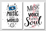 Funky Music Quote wall Art, Set Of 2