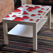 Red Heart Painting Self Adhesive Sticker For Table