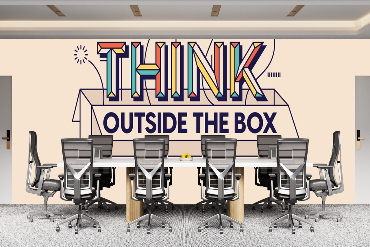 Multicolour Think Outside The Box Wallpaper