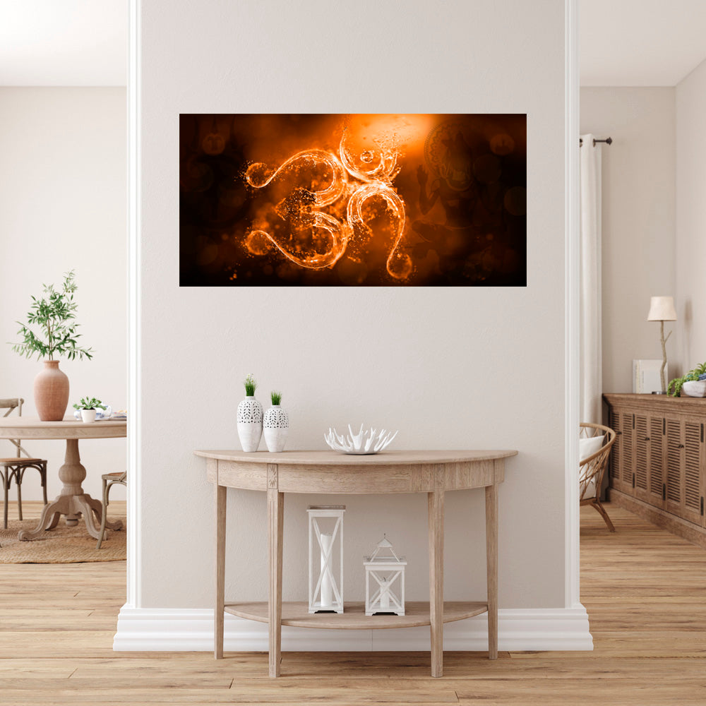 Fire Om Art Self Adhesive Sticker Poster