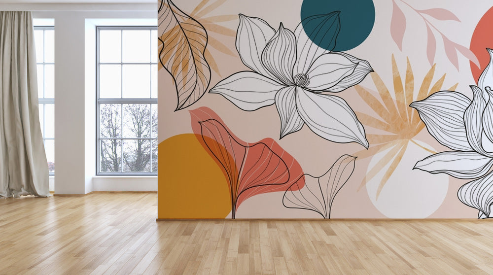 Tropical Floral Abstract Wallpaper