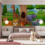 Animal Cartoon Play Wallpaper