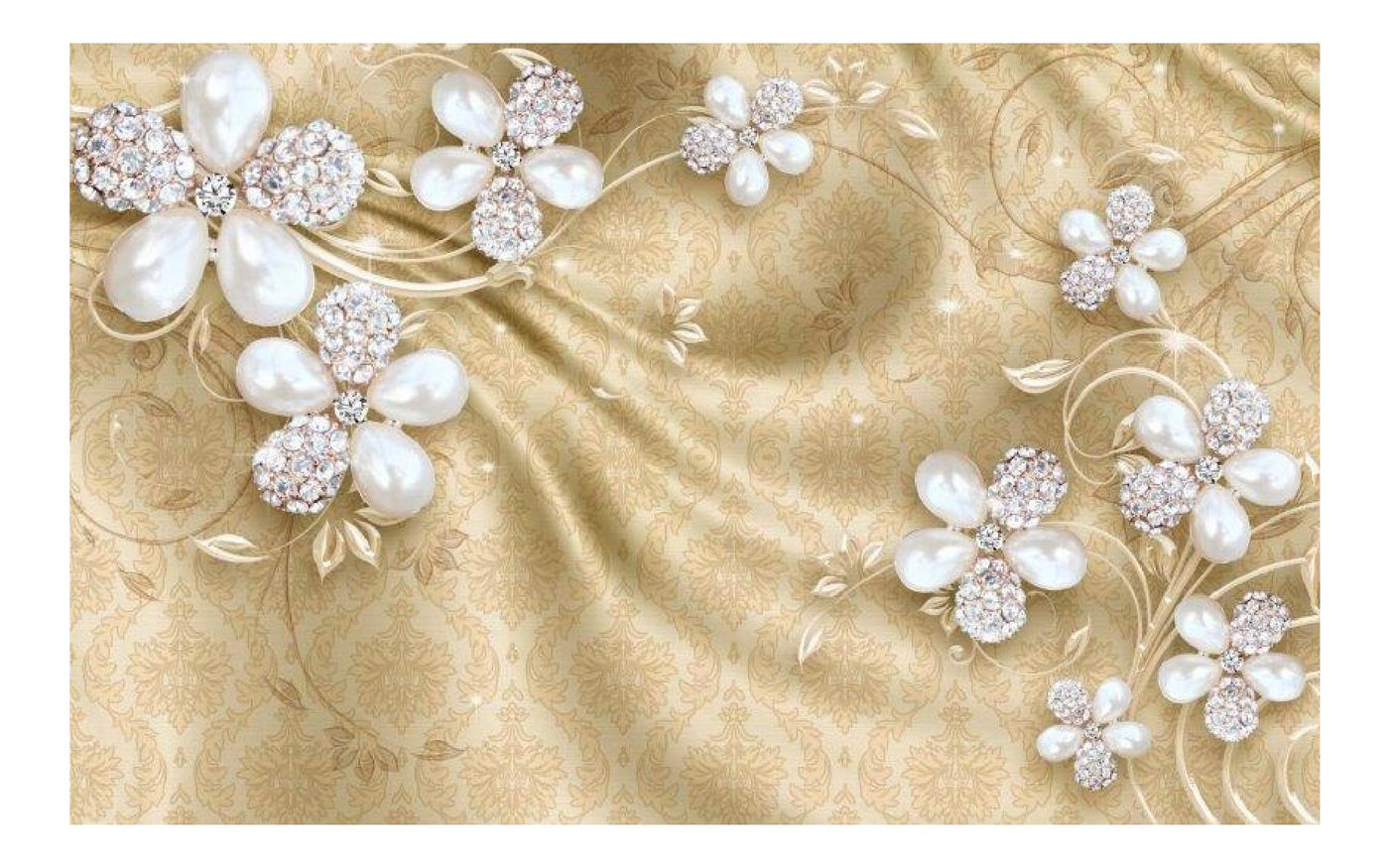 White Lilac Jewellery Floral Wallpaper