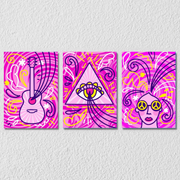 Psychedelic Wall Art, Set Of 3