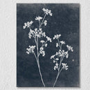 White flower painting on blue