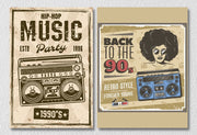 Retro Music Wall Art, Set Of 2