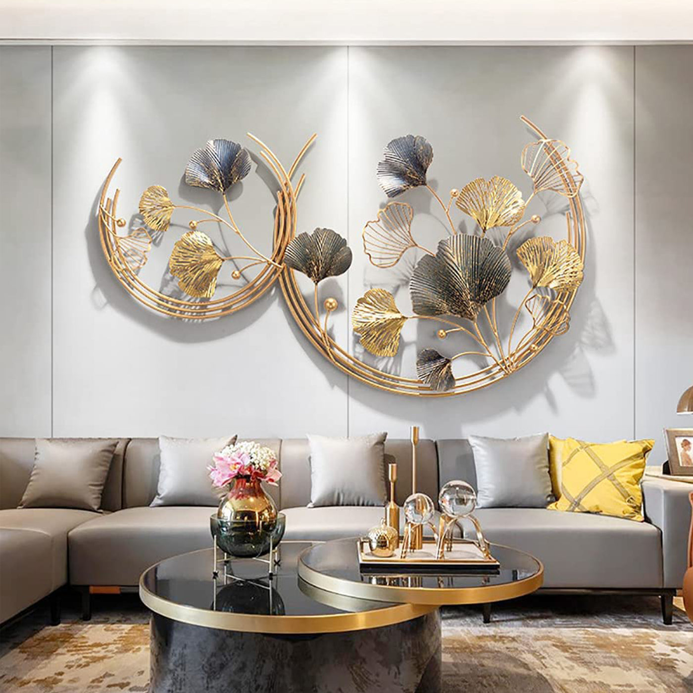 Floral Crescent 
 Moon Wall Art