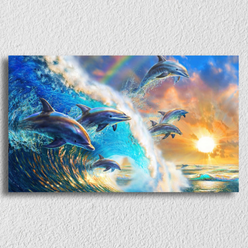 Dolphin Sunset Painting