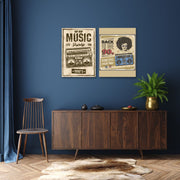 Retro Music Wall Art, Set Of 2