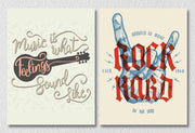 Rock Music Wall Art, Set Of 2
