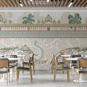 Indian Elephant Pattern Wallpaper
