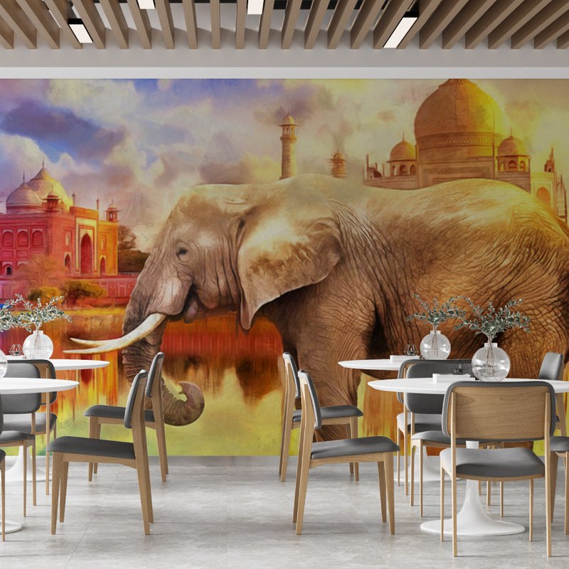 3D Elephant Wall Painting