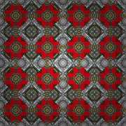 Red And Grey Floral Self Adhesive Sticker For Cabinet