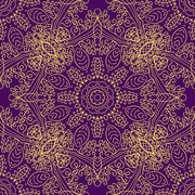 Golden Purple Mandala Art Self Adhesive Sticker For Table