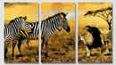 Zebra And Lion Art, Set Of 3