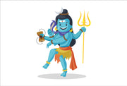 Little Shiv Painting Self Adhesive Sticker Poster