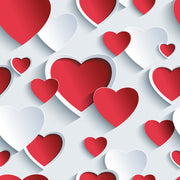 Red Heart Painting Self Adhesive Sticker For Table