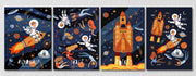 Space Wall Art, Set Of 4