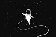 Happy Astronaut In Space Self Adhesive Sticker For Wardrobe
