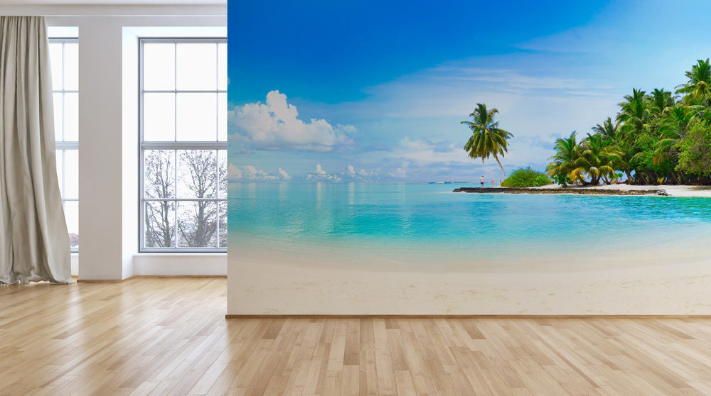 Beach summer day wallpaper for wall