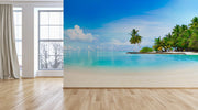 Beach summer day wallpaper for wall