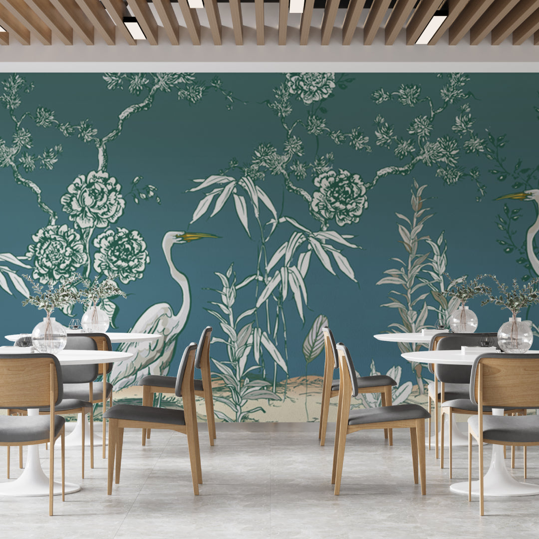 Floral Painting With Flamingps