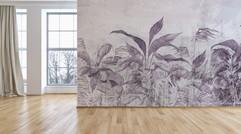 Purple Plants Tropical Wallpaper