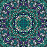 Green Shaded Mirror Pattern Mandala Art Self Adhesive Sticker For Table