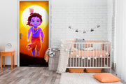Krishna Anime Poster Self Adhesive Sticker For Door