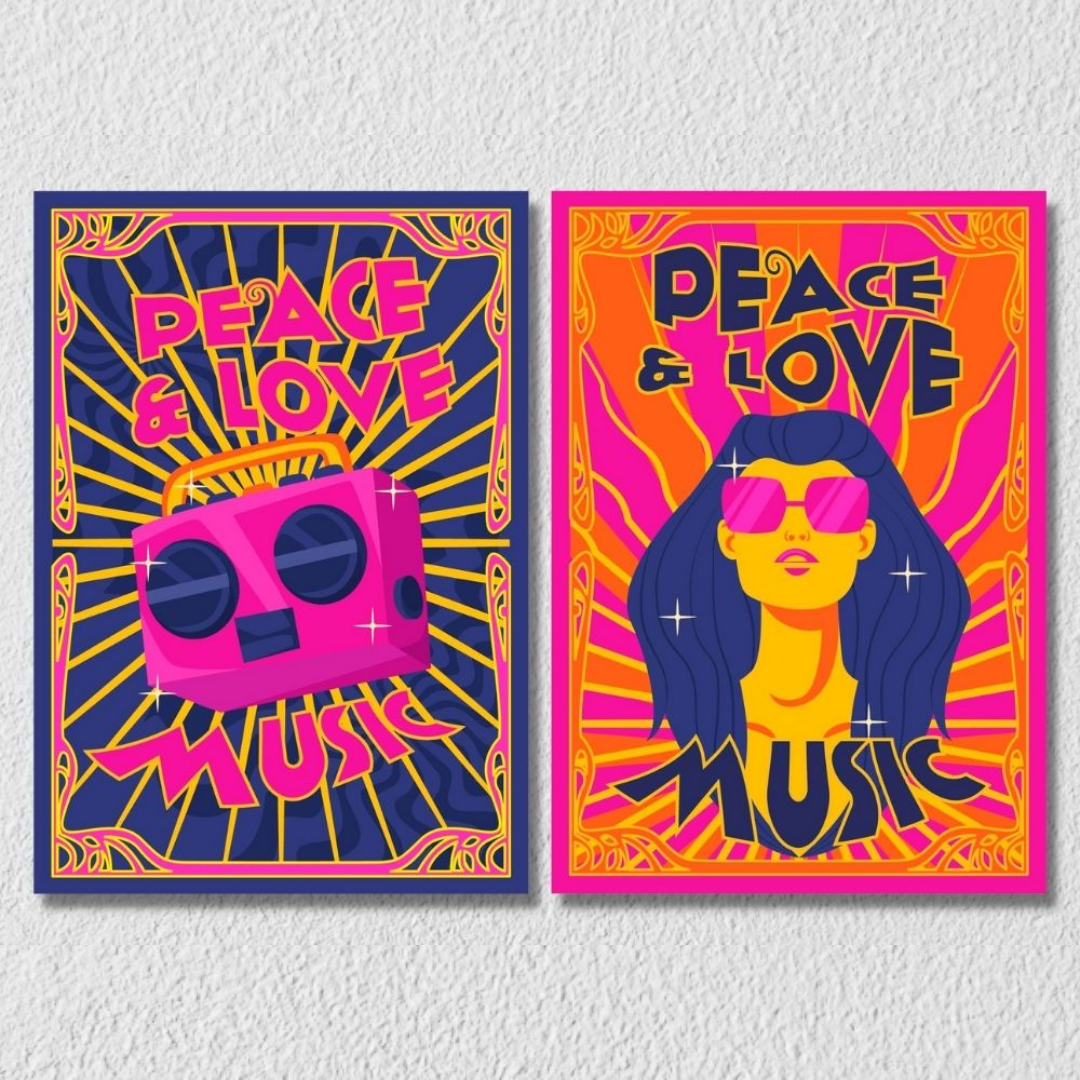 Psychedelic Wall Art, Set Of 2