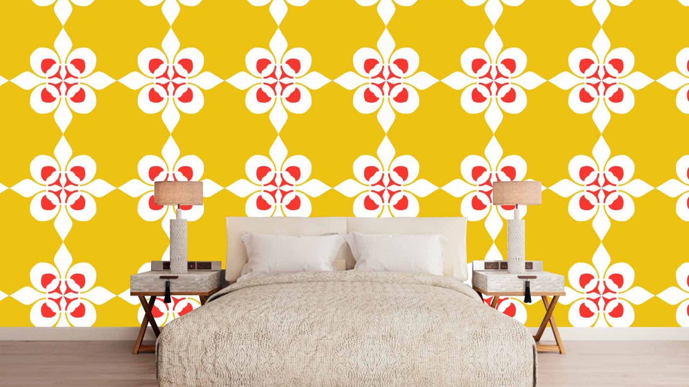Zoomed Yellow Pattern Wallpaper