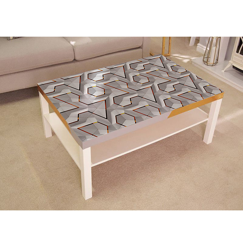 White And Gold 3D Self Adhesive Sticker For Table