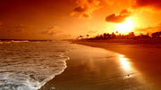 Sunset On Beach Self Adhesive Sticker For Wardrobe