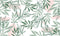 Green White Leaf Art Self Adhesive Sticker For Cabinet