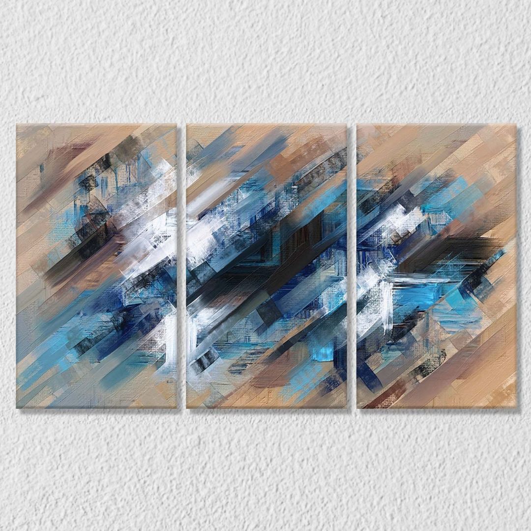 Blue shaddy art Set of 3