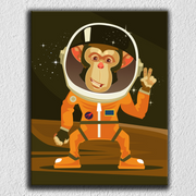Shining Monkey Astronaut Art